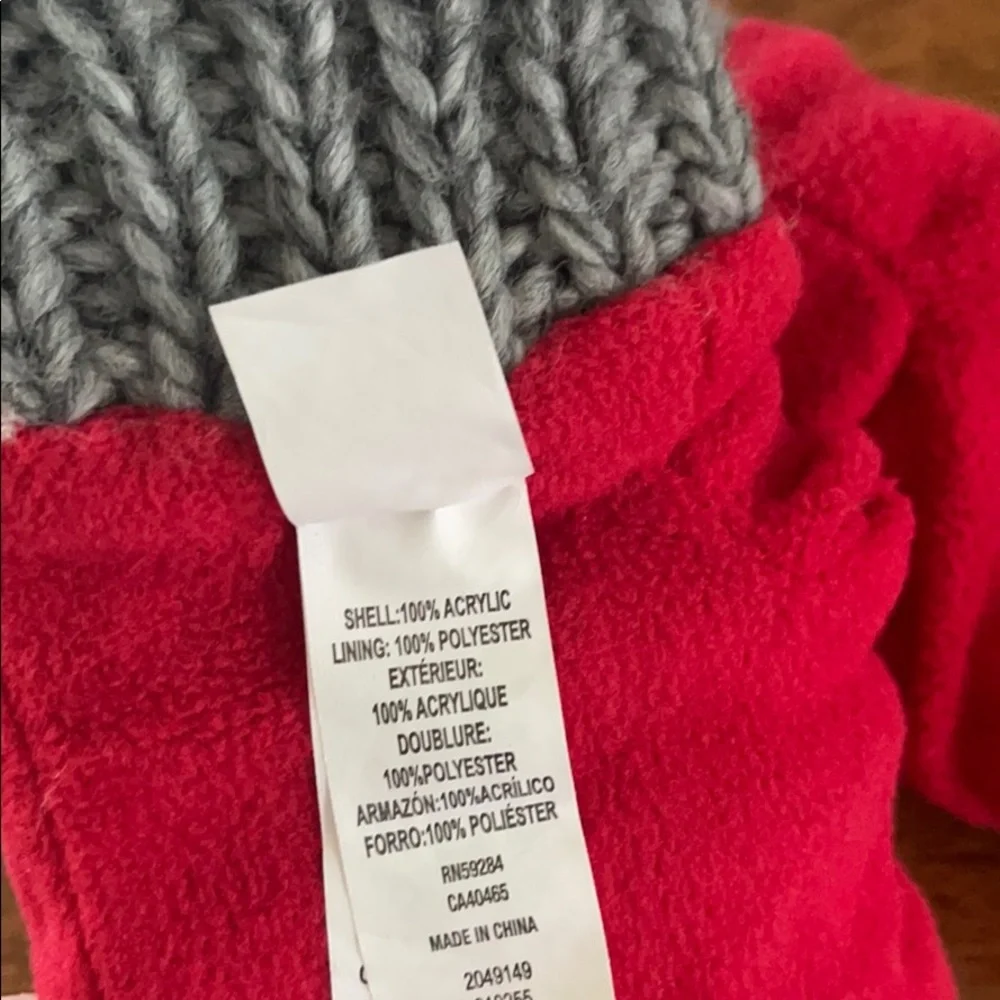 Gray Raccoon Knitted Warm Toddler Mittens